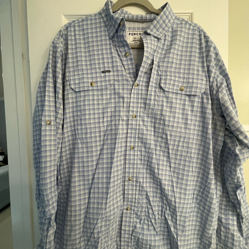 Poncho Blue Gingham Men's Casual Shirt